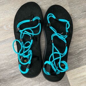 Teva Sandals Womens Voya Infinity Strappy Bungee Teal Hook & Loop Comfort Hike 7